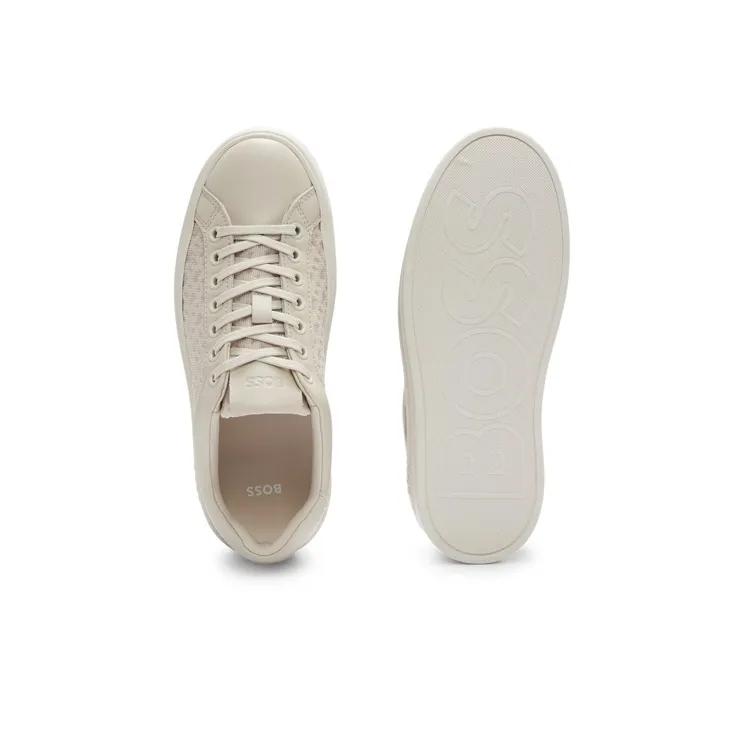 HUGO BOSS Wear-Resistant Low-Top Skateboard Shoes Women's Light Beige-4