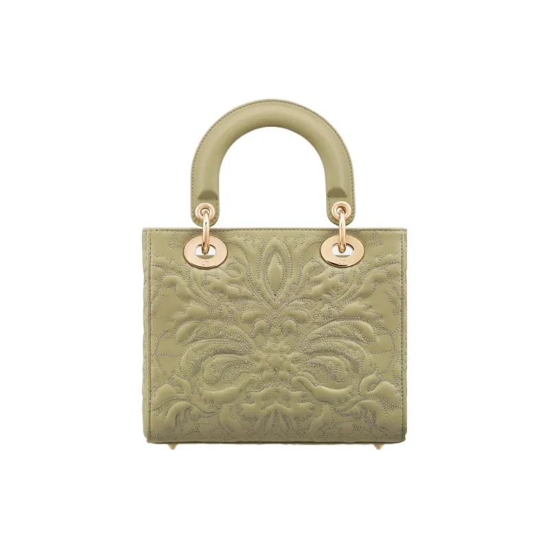 DIOR Lady Dior Lambskin Shoulder Bag Crossbody Bag Handbag Small Size Women's Sage Green-3