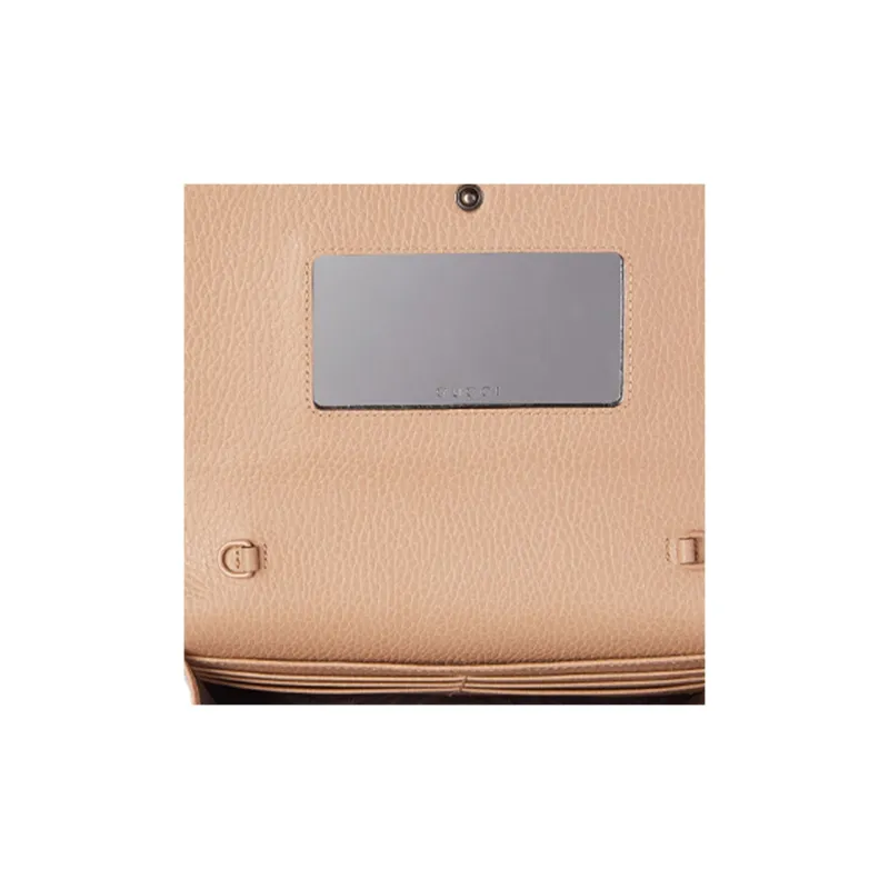 GUCCI Marmont Leather Wallet, Shoulder Bag, Crossbody Bag Women's Rose Beige/Milk Tea-7