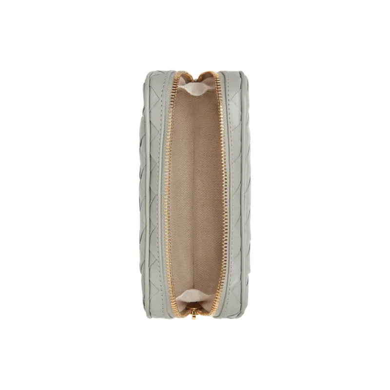 Bottega Veneta Calfskin Clutch Small Size Women's Agate Gray-2