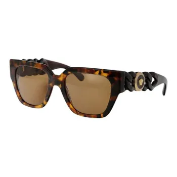 VERSACE Tortoiseshell effect Oversize frame Sunglasses
