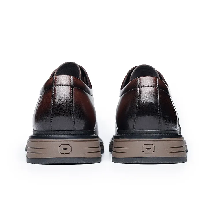LAORENTOU Dress Shoes Men Low Top Brown-8