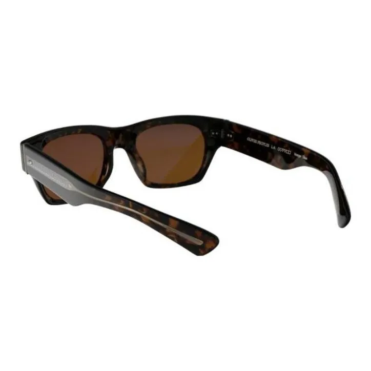 Oliver Peoples Acetate Irregular Shape Sunglasses Unisex Brown-3