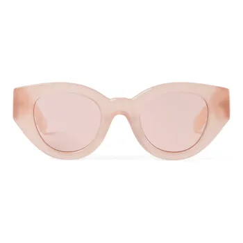 Burberry Plate Frame Acetate Irregular Shape Sunglasses Women's Transparent Pink