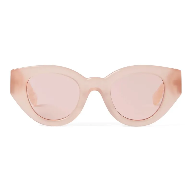 Burberry Plate Frame Acetate Irregular Shape Sunglasses Women's Transparent Pink-0