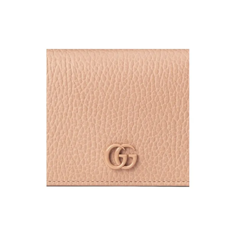GUCCI Marmont Leather Wallets Card Holders Women's Rose Beige/Milk Tea-5