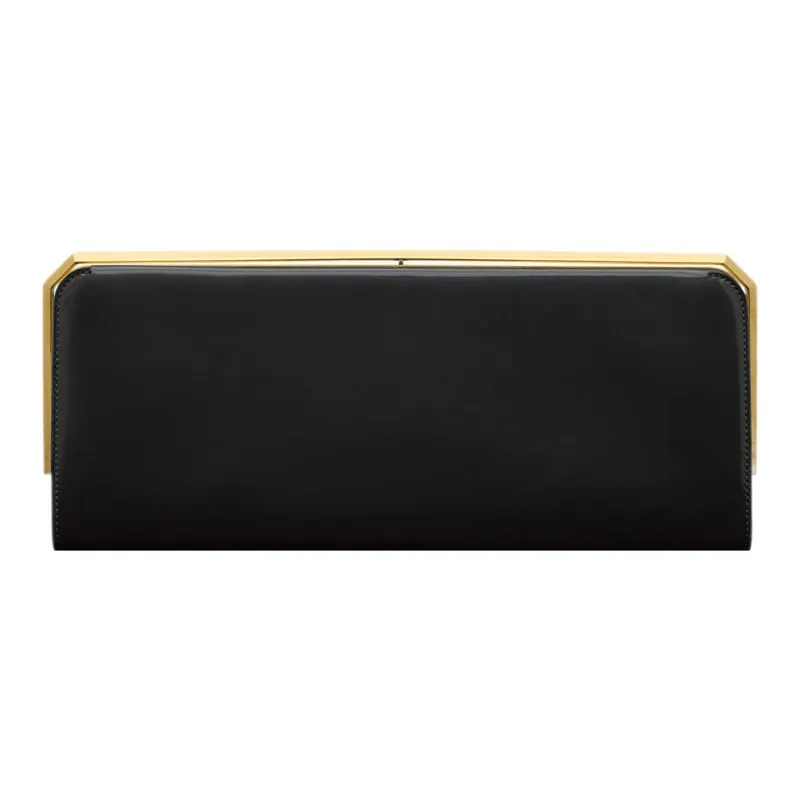 SAINT LAURENT Cow Leather Evening Clutch Bag Regular Women's Black-3