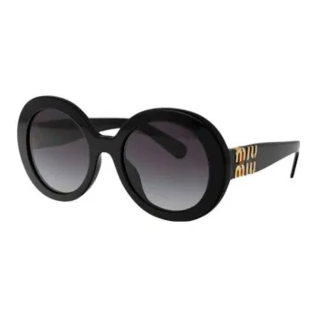 MIU MIU Metal Oval Sunglasses Women's Black
