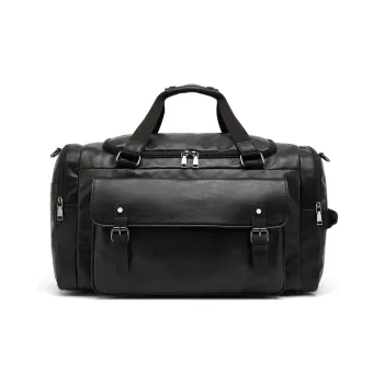 Slazenger PU Storage Bag Luggage Bag Gym Bag Training Bag Crossbody Portable Travel Bag Regular Unisex Black