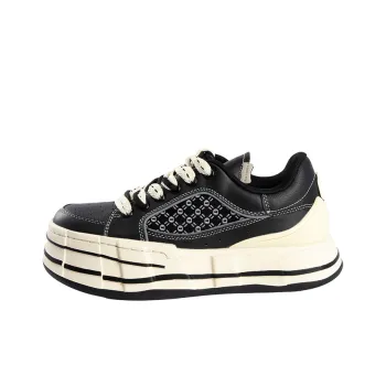 FARMER BOB Sandwich Biscuit Series Skateboard Shoes Unisex Low-Top Black