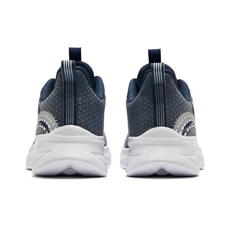 Erke Cushioning Rebound Low Top Running Shoes Men's Blue Silver-4