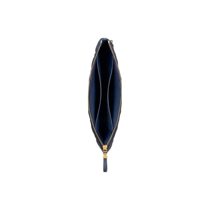 DIOR Caro Cow Leather Portable Clutch Large Size Women's Deep Sea Blue-3