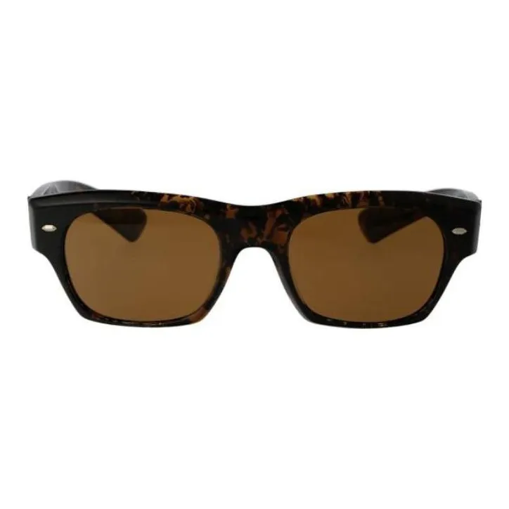 Oliver Peoples Acetate Irregular Shape Sunglasses Unisex Brown-1