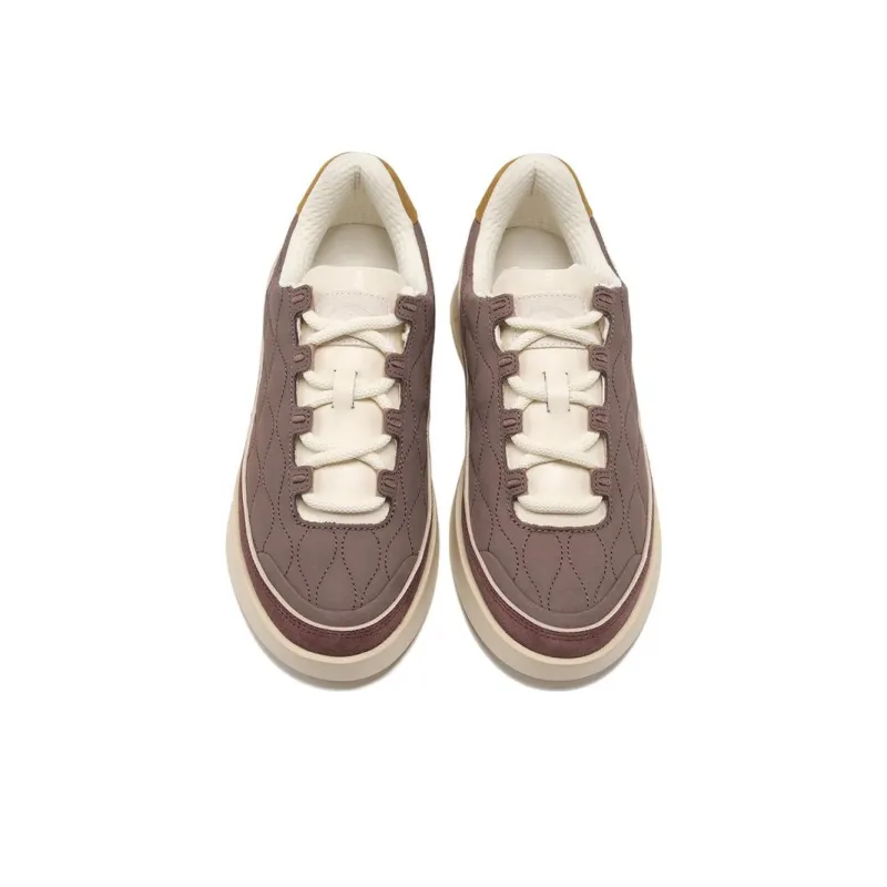 LI NING 1990 Classic Collection Abrasion Resistant Low Top Skateboard Shoes Women's Umber Red-3