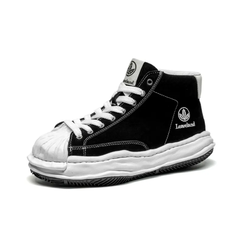 LEAVELAND Height Increasing Mid-Top Skateboard Shoes Unisex-12