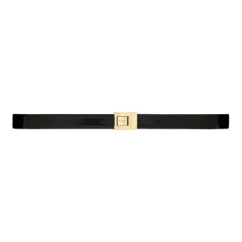 SAINT LAURENT Logo Sign Leather Belts Men's Black 2CM