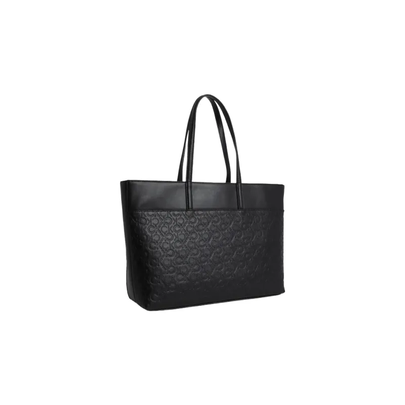 CK/Calvin Klein Recycled Polyester With Hydrophilic Polyurethane Tote Bag Shopping Bag Handbag Large Size Women's Black-1