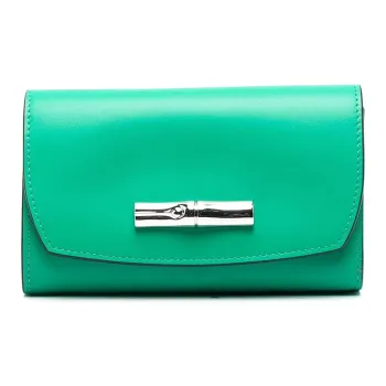 LONGCHAMP Calfskin Wallet Women's Green