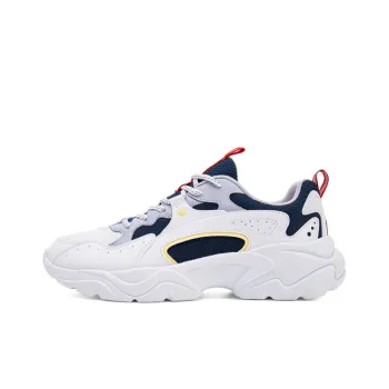 QIAODAN Cushioning, Slip Resistant, Breathable, Lightweight Coverage Low Top Casual Running Shoes Men's White Blue