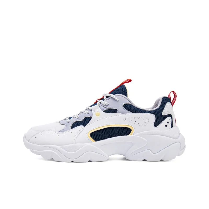 QIAODAN Cushioning, Slip Resistant, Breathable, Lightweight Coverage Low Top Casual Running Shoes Men's White Blue-0