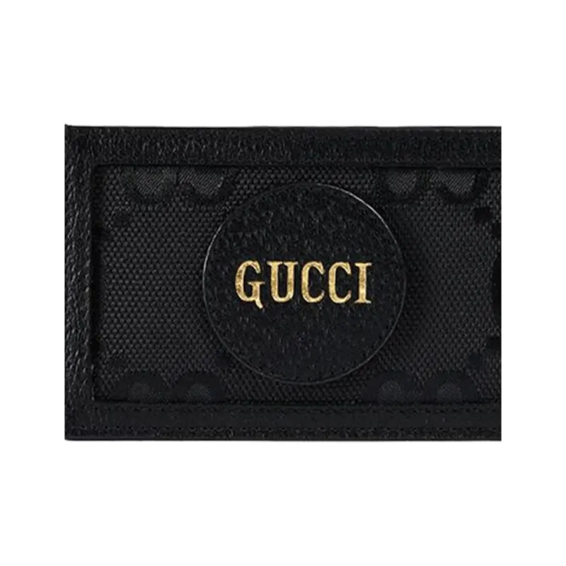GUCCI Nylon With Leather Card Holder Card Holder Unisex Black-4