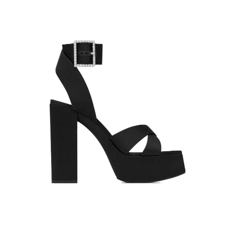 SAINT LAURENT Bianca Platform Sandals Black Women's-1