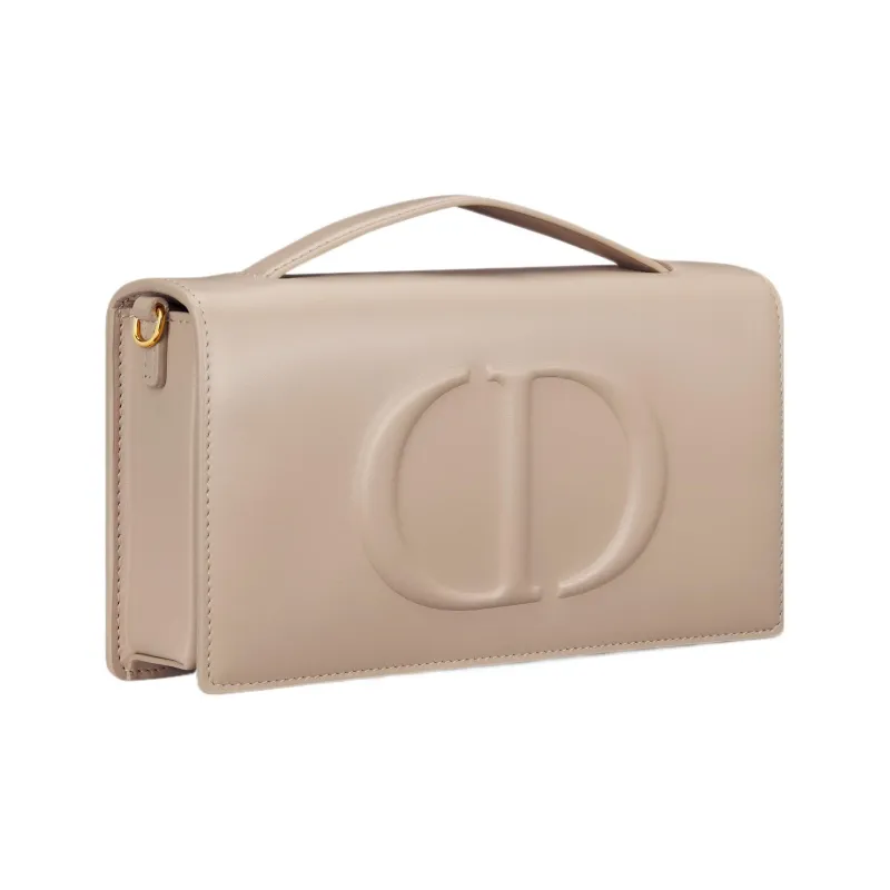 DIOR Cow Leather Shoulder Bag, Crossbody Bag Mini Women's Pink Beige-2