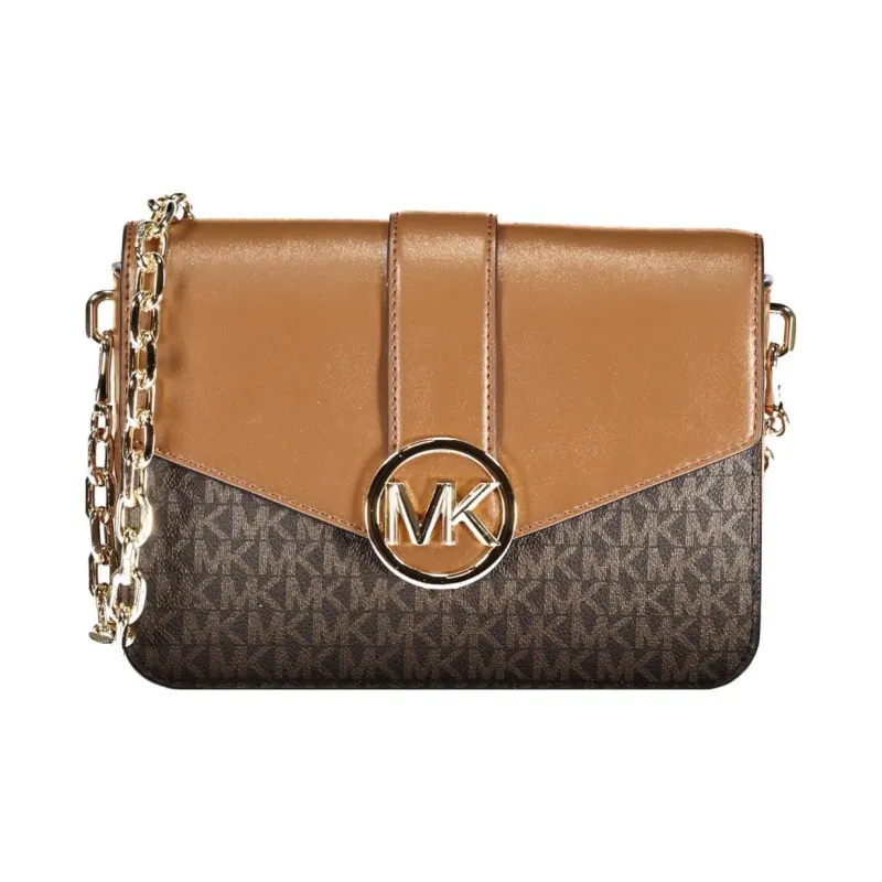 MICHAEL KORS Carmen Leather Handbag, Shoulder Bag, Crossbody Bag Medium Size Women's Brown-0