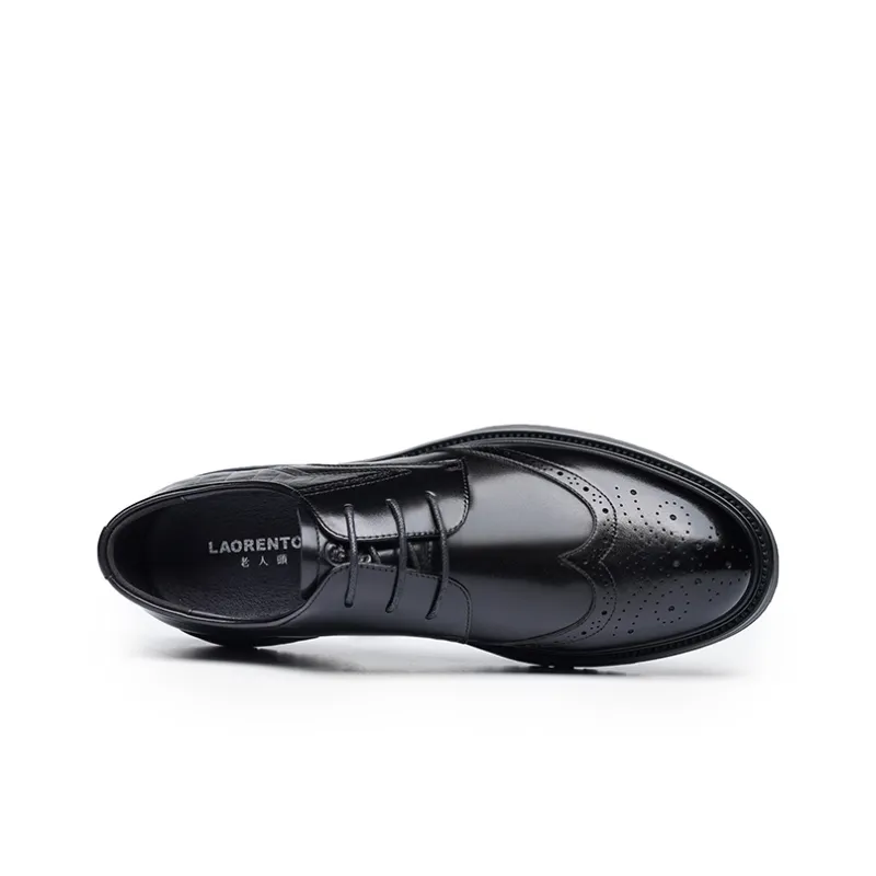 LAORENTOU Dress Shoes Men Low Top Brown-2