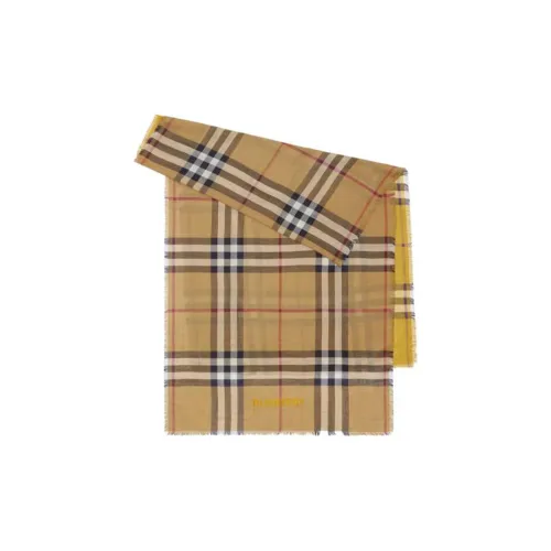 Burberry Checked Frayed-Edge Scarf