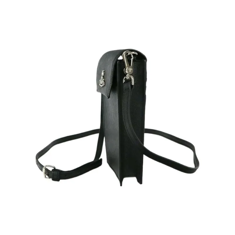 Vivienne Westwood Cow Leather Shoulder Bag, Crossbody Bag, Cell Phone Pouch Women's Black-2