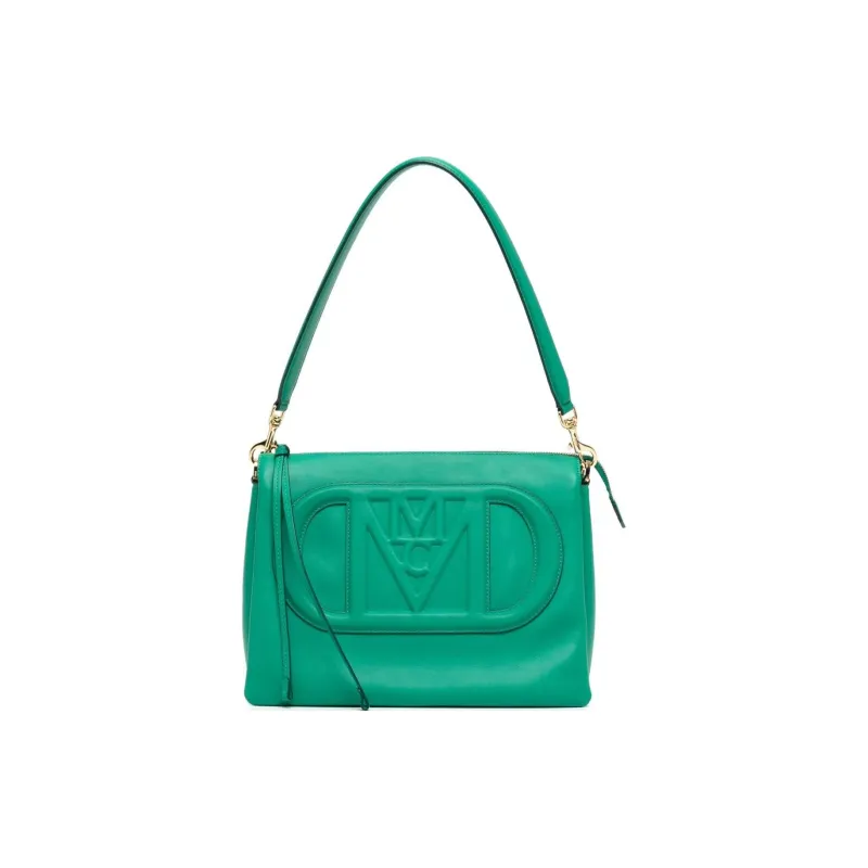 MCM Spanish Calfskin Handbag, Shoulder Bag, Crossbody Bag Medium Size Men's Green-0