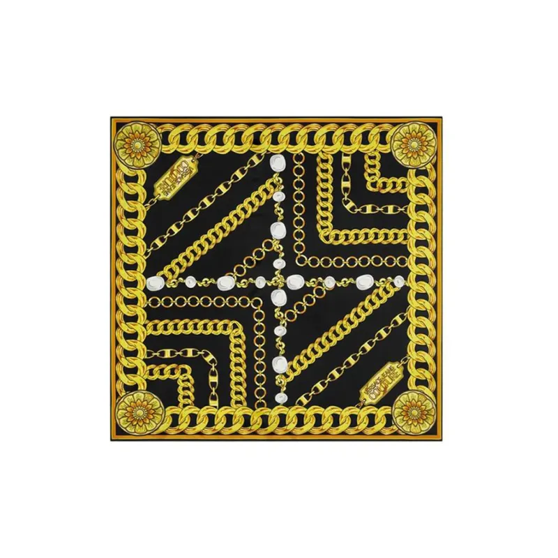 VERSACE JEANS COUTURE Chain Couture print Silk Scarf-0