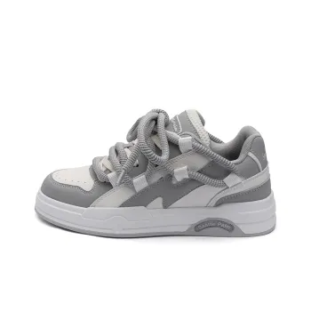Seattle Palm Low Top Skateboard Shoes Unisex White Gray