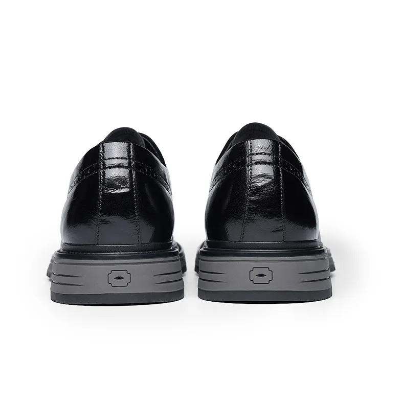 LAORENTOU Dress Shoes Men Low Top Brown/Black-3