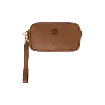 MIU MIU Leather Clutch Women's Brown