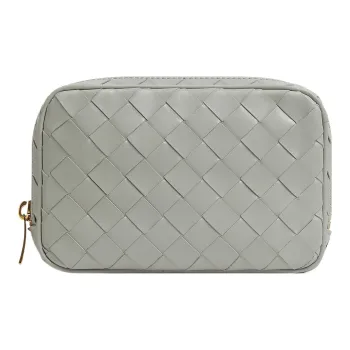 Bottega Veneta Calfskin Clutch Small Size Women's Agate Gray