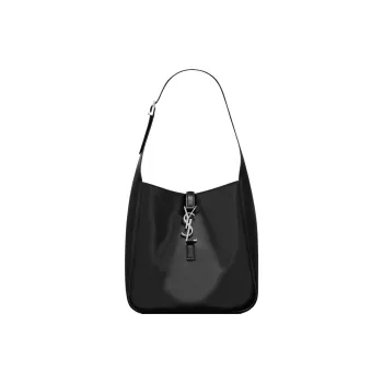 SAINT LAURENT Fabric HOBO Bag Shoulder Bag Women's Black