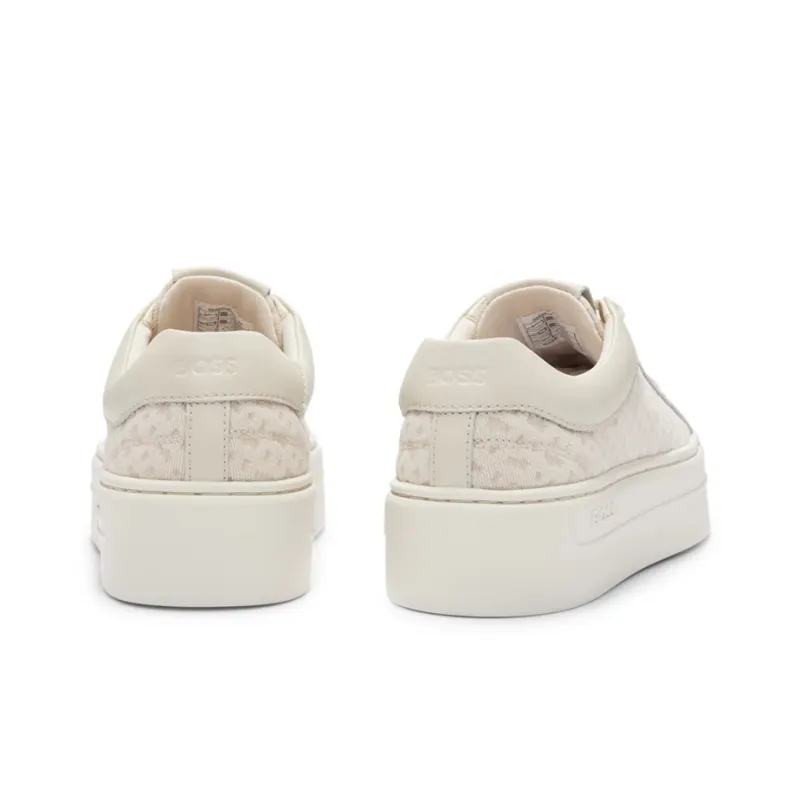 HUGO BOSS Wear-Resistant Low-Top Skateboard Shoes Women's Light Beige-3