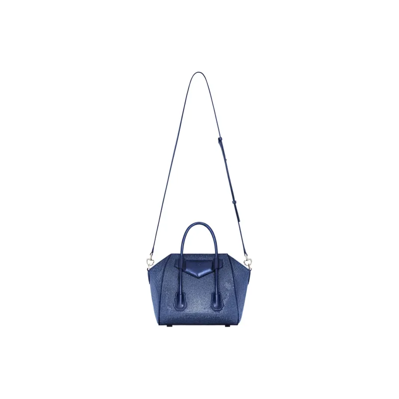 GIVENCHY Antigona Lock Silk Shoulder Bag Crossbody Bag Handbag Mini Women's Blue-2
