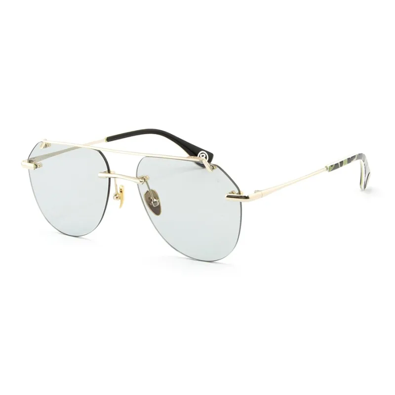 A BATHING APE Stainless Steel Oval Sunglasses Unisex-0