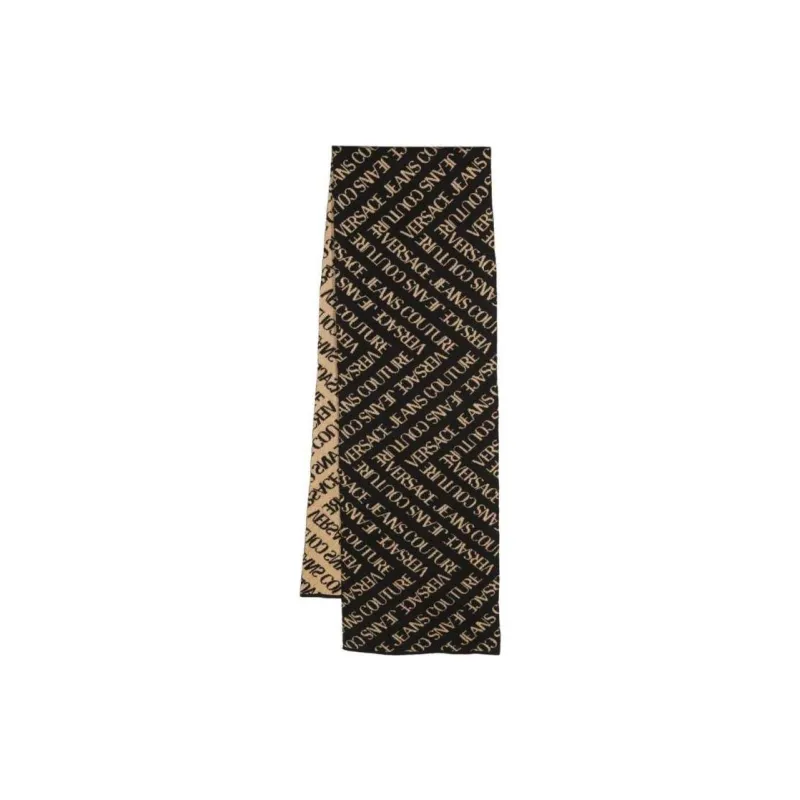 VERSACE Logo-jacquard Knitted Scarf-0
