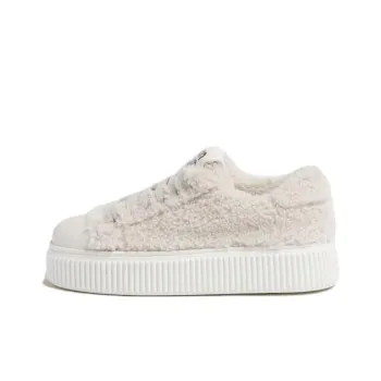 MIU MIU Height Increasing Low Top Skateboard Shoes Women's White