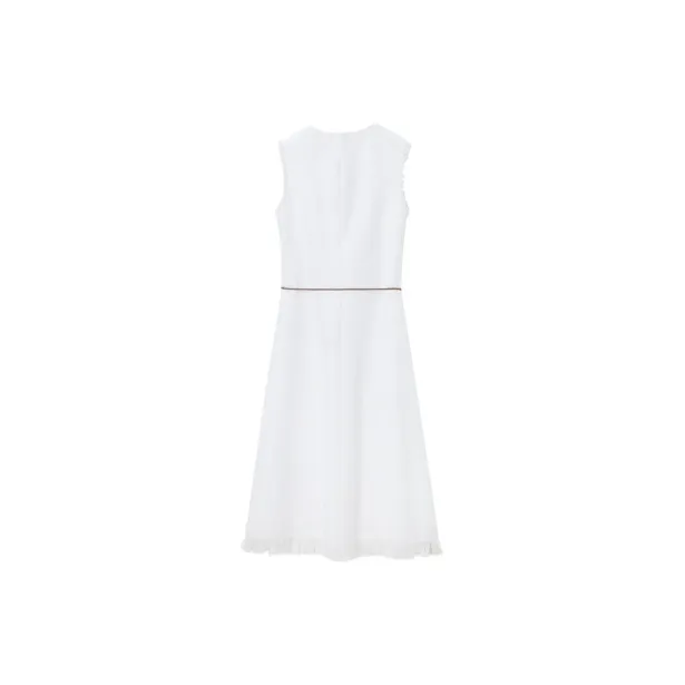 OVV Sleeveless Dresses Women's Raw White Solid Color A1-1