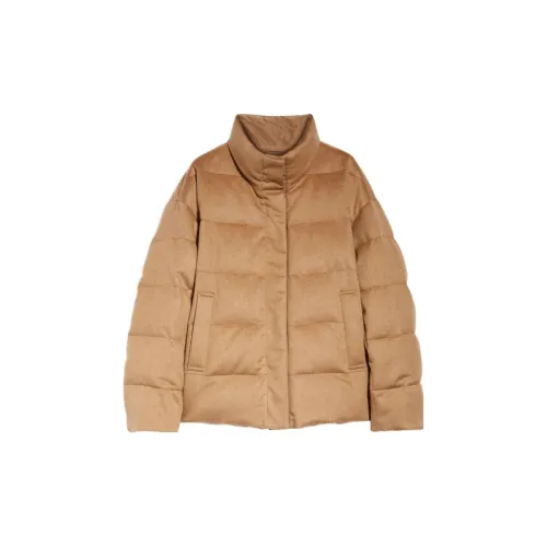 MaxMara Puffer Jackets Women's Brown Yellow