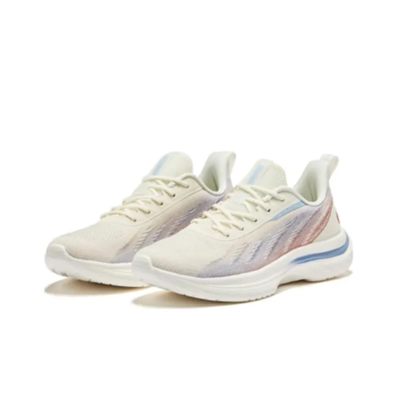 Erke Cushioning Wear-Resistant Low-Top Running Shoes Women's White Blue-2