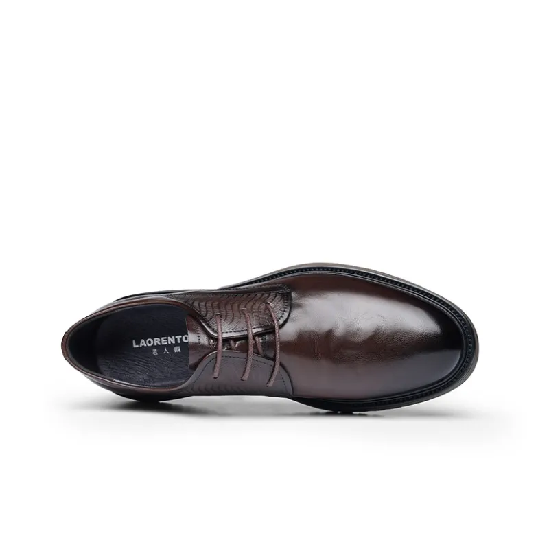LAORENTOU Dress Shoes Men Low Top Brown/Black-7
