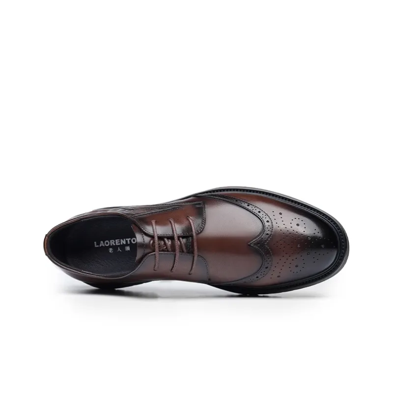 LAORENTOU Dress Shoes Men Low Top Brown-7