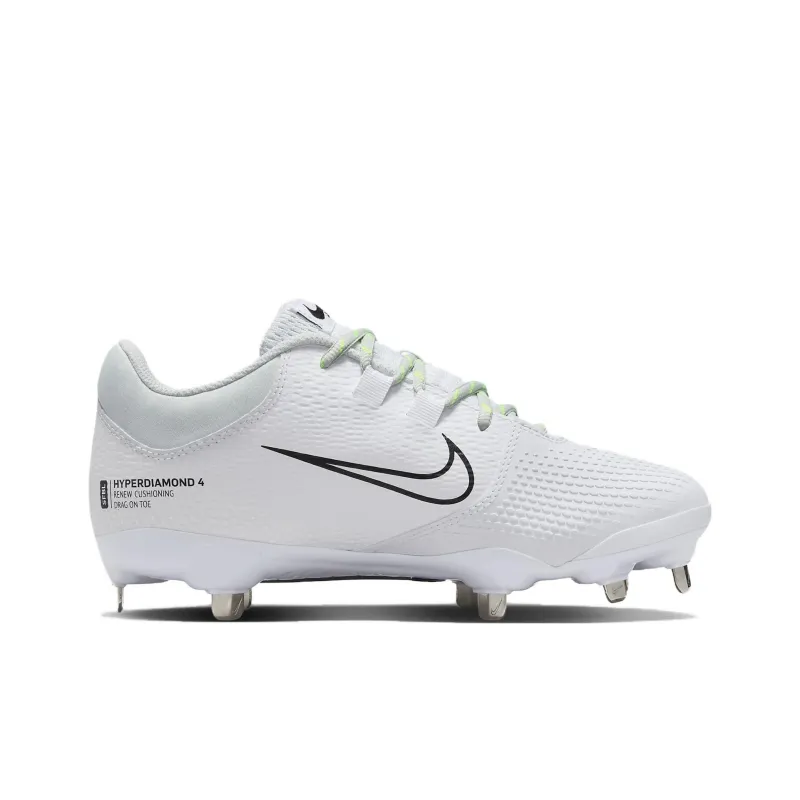 Nike Hyperdiamond 4 Durable Breathable Lightweight Low-Top Training Shoes GS White-1