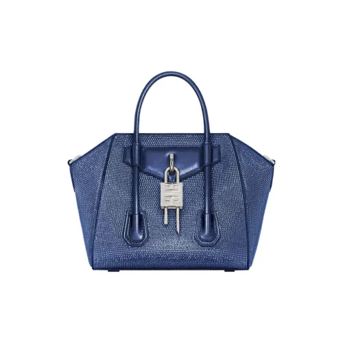 GIVENCHY Antigona Lock Silk Shoulder Bag Crossbody Bag Handbag Mini Women's Blue